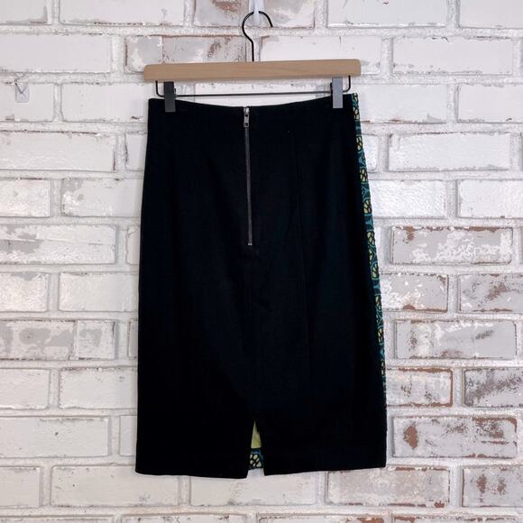 Catherine Malandrino Lime Green & Teal Blue Embroidered Layered Pencil Skirt - Picture 3 of 5